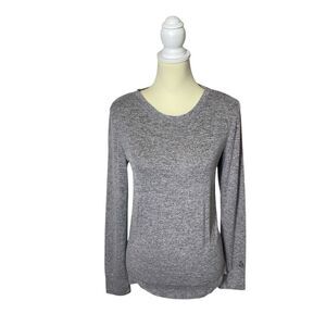 Cuddl Duds Soft Knit Gray Heathered Classic Long Sleeve Crewneck Sweater Women M